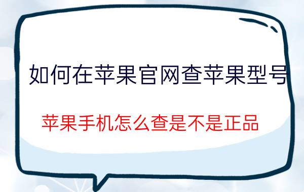 如何在苹果官网查苹果型号 苹果手机怎么查是不是正品？